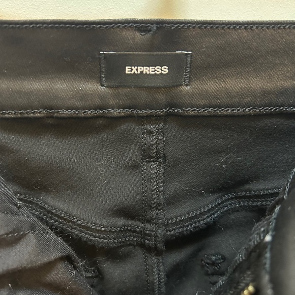 Express Jet Black Faux Leather Trousers. Size 8 - Picture 3 of 6